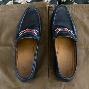 Men’s black Gucci loafers size 10.